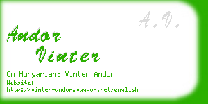 andor vinter business card